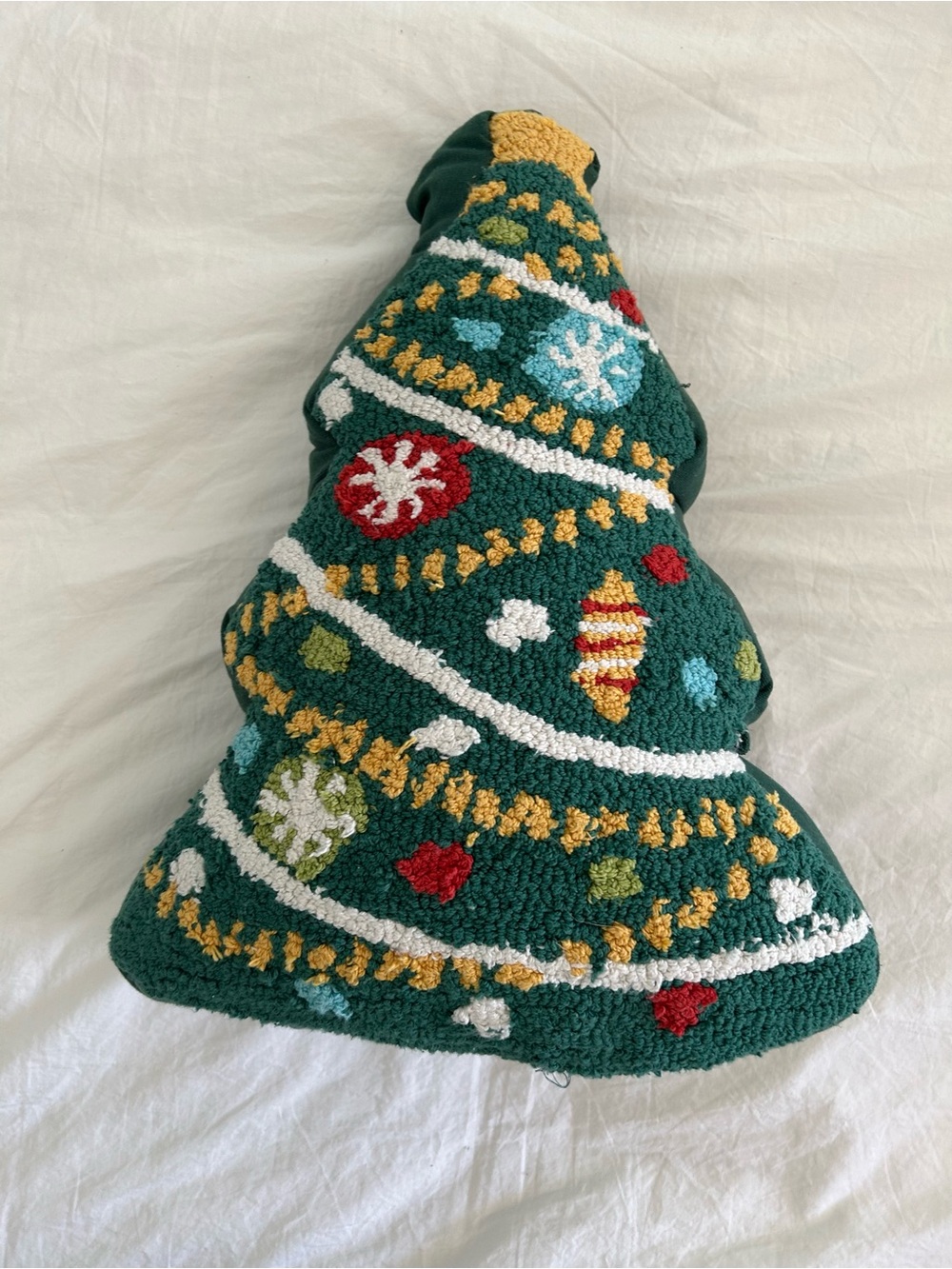 Holiday Tree Throw Pillow - Green Decorative Christmas Cushion